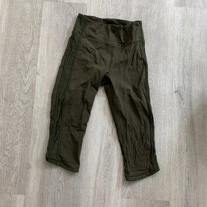 lululemon olive running tights - size 6